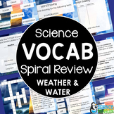 Weather & Water Cycle Spiral Vocabulary Review | 5-minute 