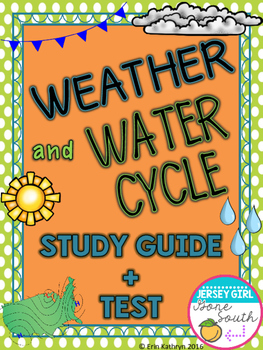 Preview of Weather & Water Cycle Study Guide & Test