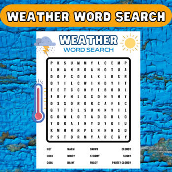 Weather Word Search Activity - WEATHER Word Search Puzzle Worksheet