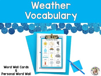 Preview of Weather Vocabulary Word Wall Cards & Personal Word Wall