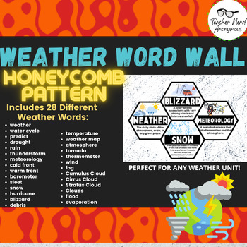 Preview of Weather Word Wall- Honeycomb Pattern