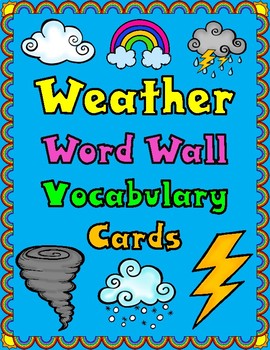 Preview of Weather Word Wall Vocabulary Cards
