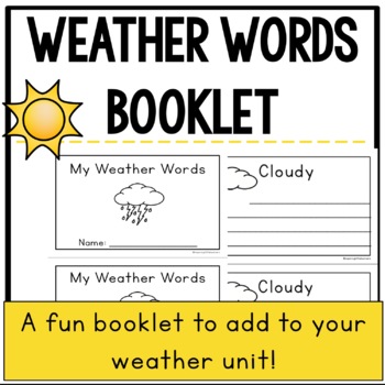 Preview of Weather Words Vocabulary Booklet