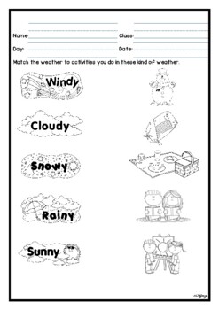 kindergarten weather worksheet by the green table prints tpt