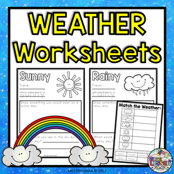 weather worksheets by my little lesson teachers pay teachers