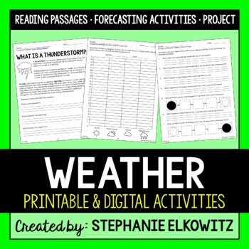 Preview of Weather Unit Activities | Printable & Digital | Immersive Reader