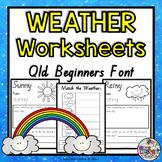 Weather Worksheets QLD Beginners Font