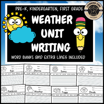 Preview of Weather Writing Spring Weather Worksheets PreK Kindergarten First Grade TK