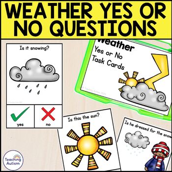 Preview of Weather Yes or No Question Cards | Weather Task Box