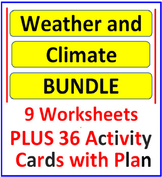 Preview of Weather and Climate BUNDLE (9 Worksheets PLUS Activity Cards and Lesson Plan)