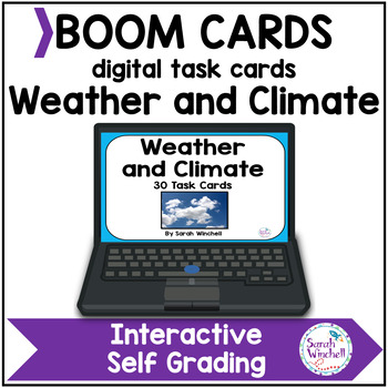 Preview of Weather and Climate Boom™  Task Cards Weather Science Vocabulary Game 5th Grade