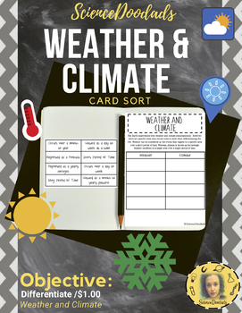 Weather and Climate - Card Sort by Science Doodads | TPT