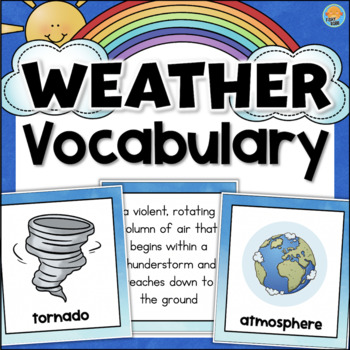 Preview of Weather and Climate Science Vocabulary Cards Pictures & Definitions