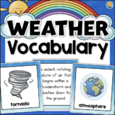 Weather and Climate Science Vocabulary Cards Pictures & De