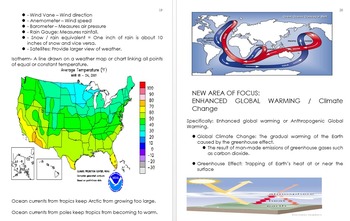 Preview of Weather and Climate Unit Notes, Earth Science Curriculum and Standards
