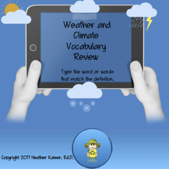 Preview of Distance Learning - Weather and Climate Vocabulary Review