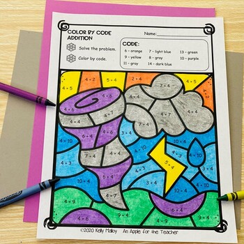 Weather and Climate Worksheets Coloring Pages Addition Color by Number