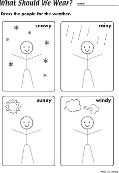 weather and clothes worksheet by maple leaf learning tpt