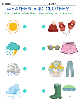 Preview of Weather and Clothing Matching Activity