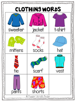 Mini Word Wall - Weather and Clothing by Keepin' Up With Kinder | TpT