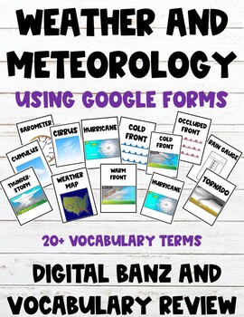 Weather and Meteorology Digital Banz & Vocabulary Review (For Google ...