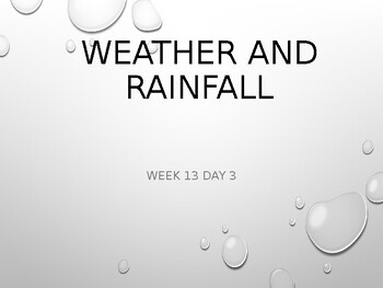 Preview of Weather and Rainfall