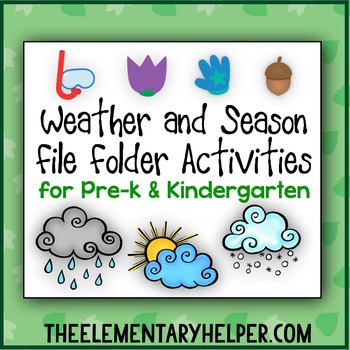 Preview of Weather and Season File Folder Activities for Preschool and Kindergarten