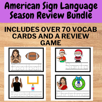 Preview of ASL Weather and Season Review Bundle for Preschool and Kindergarten