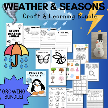 Preview of Weather and Seasons GROWING BUNDLE- Learning Books and Seasonal Crafts