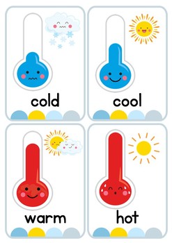 Weather and Temperature Flash Cards or Weather Center Display Cards