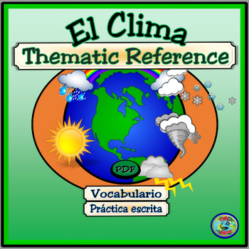 Preview of Weather and Climate Vocabulary Thematic Reference PDF Activities