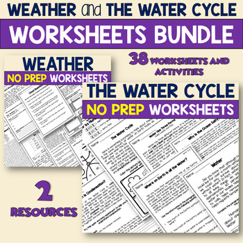 Preview of Weather and Water Cycle Worksheets and Activities Bundle