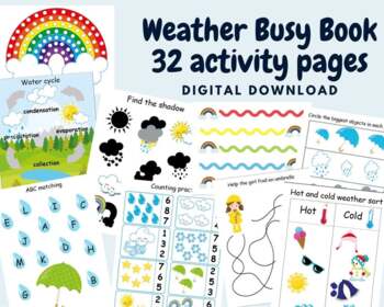 Preview of Weather busy book, Morning learning binder, File folder games