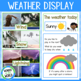 Weather classroom bulletin board display with photo poster