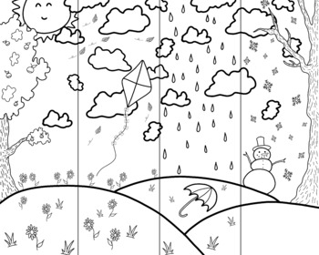 Weather Printable Coloring Sheets - DIGITAL DOWNLOAD
