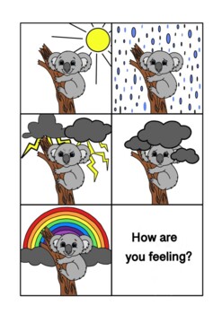 Preview of Weather emotions. Emotional check-in. Koala Feelings.