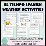 Weather expressions Spanish - El Tiempo Activities for class
