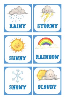 Weather flashcards by korinthia delgado | TPT