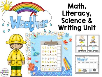 Preview of Weather Unit for Preschool and Kindergarten (Math, Science, ELA) - SPED