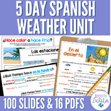 Weather in Spanish 5 Day Unit El Tiempo El Clima Slides & 