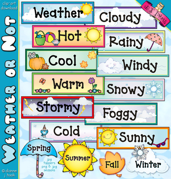 Preview of Weather or Not - Weather Headers and Seasons Clip Art Download