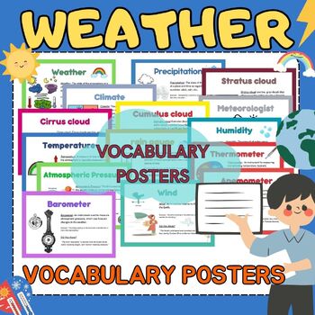 Preview of Weather unit |Weather Tools Posters | Educational Classroom Poster | Earth Day