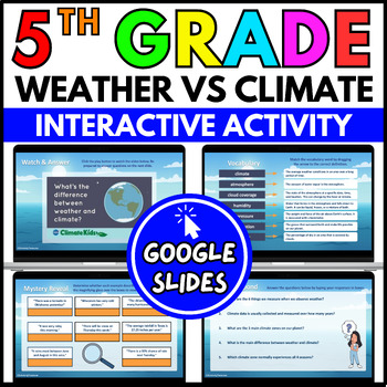 Weather vs Climate – Google Slides Interactive Activity for 5th Grade