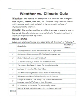 climate vs weather sorting activity teaching resources tpt