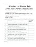 Climate vs. Weather Quiz