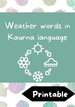 Preview of Weather words in Kaurna language - PRINTABLE FLASHCARDS