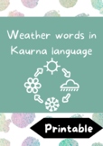 Weather words in Kaurna language - PRINTABLE FLASHCARDS