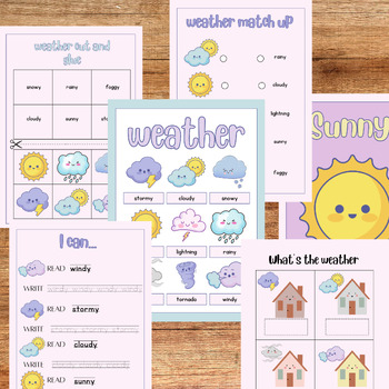 Weather workbook | Weather vocabulary | weather posters by PlanTeachCreate