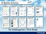 Weather worksheets for Kindergarten & First grade - 10 activities