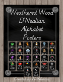 Weathered Wood Alphabet Posters D'Nealian